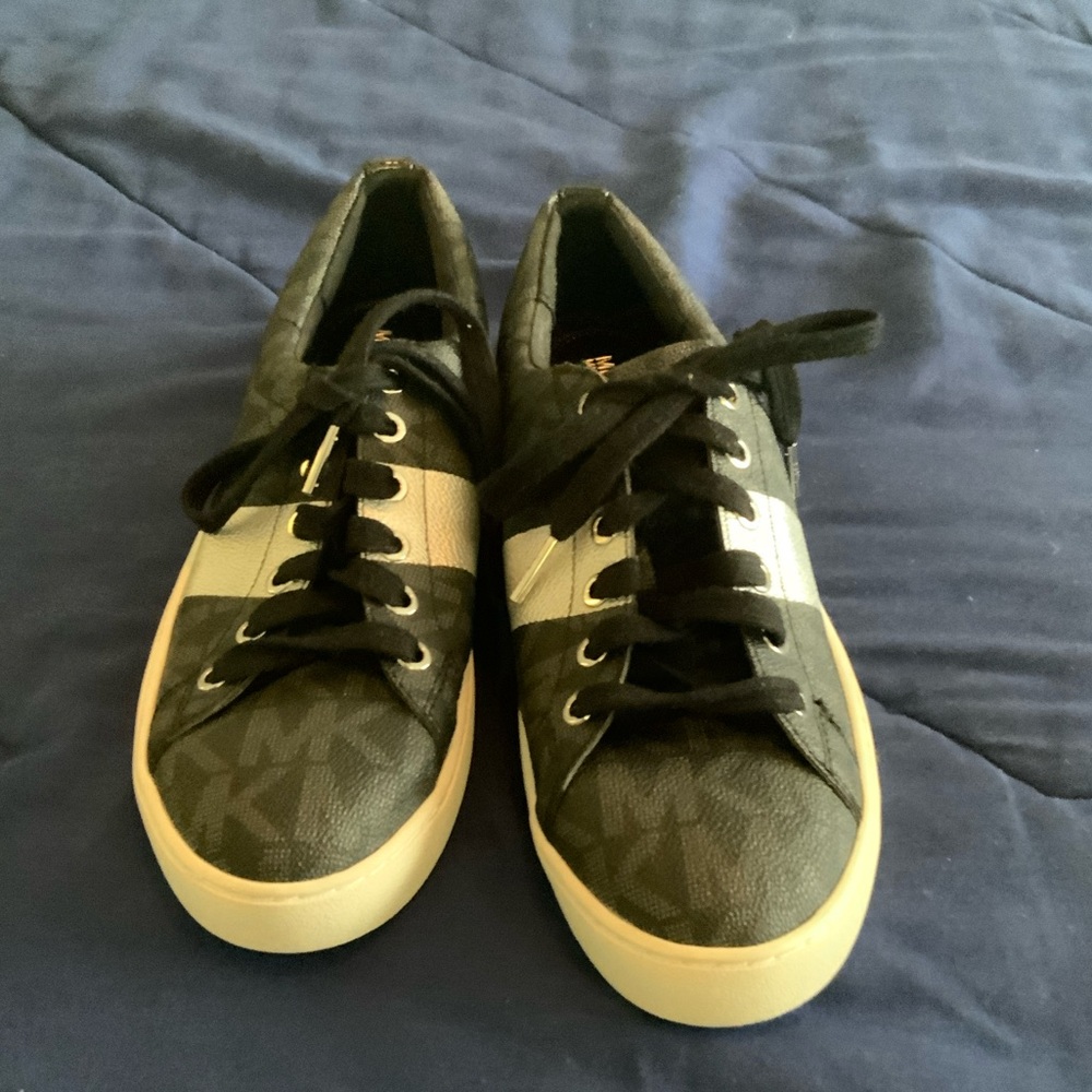 Michael Kors Black and Silver Logo Sneakers
